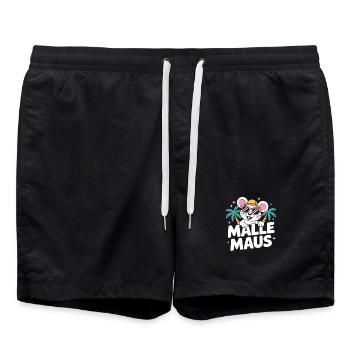 Mallemaus JGA Frauen Mallorca Fan Party Malle Maus - Badeshorts - Schwarz - Vorne - AI Model Male 185 light (185cm)