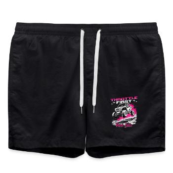 UTV Off Road Girl Woman 4 Wheeler Side by side - Badeshorts - Schwarz - Vorne - AI Model Male 185 light (185cm)