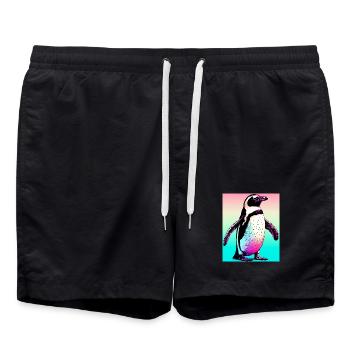 Pinguin - Badeshorts - Schwarz - Vorne - AI Model Male 185 light (185cm)