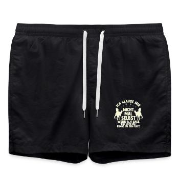 Reiten Pferdeliebhaber Reiterhof Pferde - Badeshorts - Schwarz - Vorne - AI Model Male 185 light (185cm)