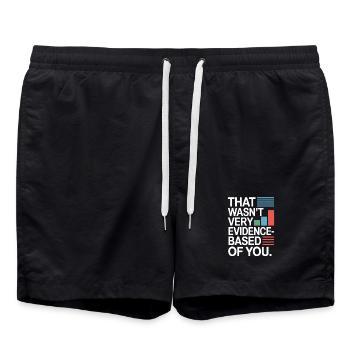 That Wasn't Evidence-Based Medicine Lab Nerd Doctor - Swim Trunks - black - Front - AI Model Male 185 light (185cm)