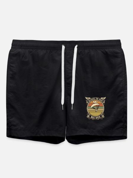 Parachutist Saying Paragliding Retro - Swim Trunks - black