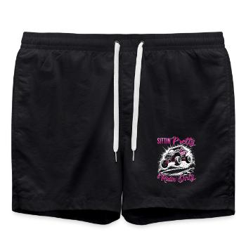 UTV Off Road Girl Woman 4 Wheeler Side by side - Badeshorts - Schwarz - Vorne - AI Model Male 185 light (185cm)