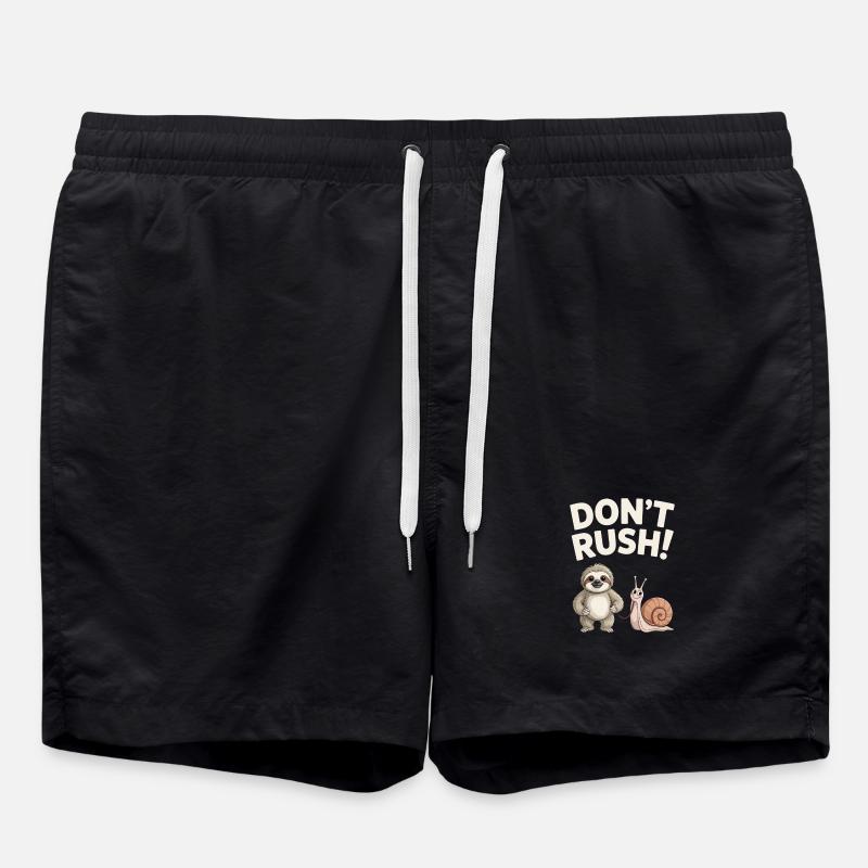 Sloth and Snail Don't rush - Swim Trunks - black