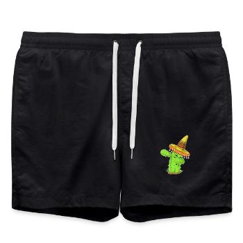 Éponge la chemise mexicaine Cactus - Short de bain - noir - Devant - AI Model Male 185 light (185cm)
