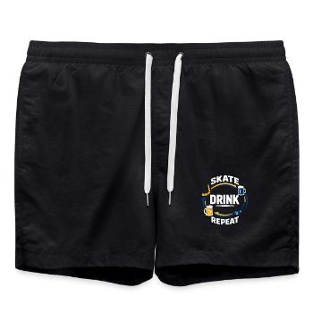 Ligue de la Bière Hockey Humour des joueurs drôles de hockey - Short de bain - noir - Devant - AI Model Male 185 light (185cm)