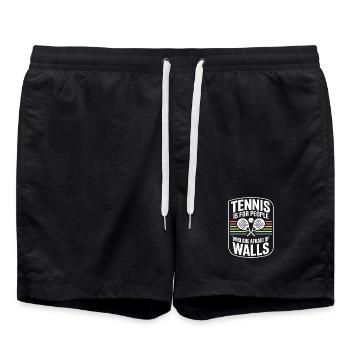 Padel Tennis Is For People Who Are Afraid Of Walls - Swim Trunks - black - Front - AI Model Male 185 light (185cm)