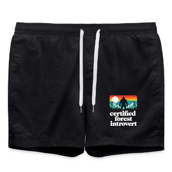 Bigfoot Sasquatch Yeti Cryptid Creatures Big Foot - Swim Trunks - black - Front - AI Model Male 185 light (185cm)