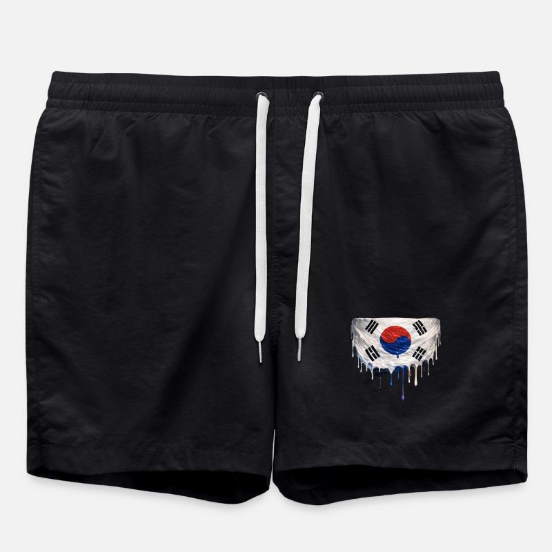 Drapeau coréen dégoulinant - Short de bain - noir