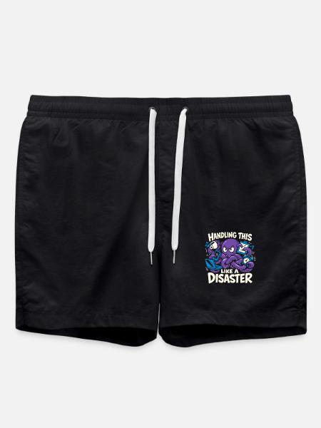 Funny Octopus Overstimulated - Swim Trunks - black