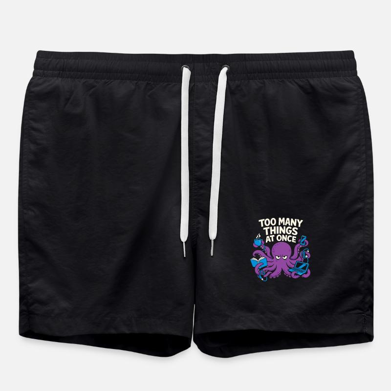 Pieuvre drôle surstimulée - Short de bain - noir