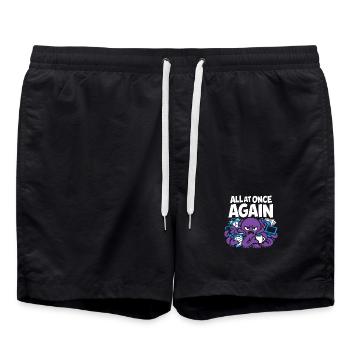 Funny Octopus Overstimulated - Swim Trunks - black - Front - AI Model Male 185 light (185cm)