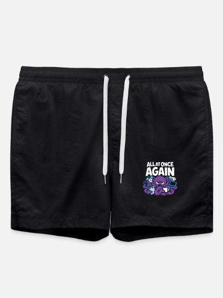 Funny Octopus Overstimulated - Swim Trunks - black