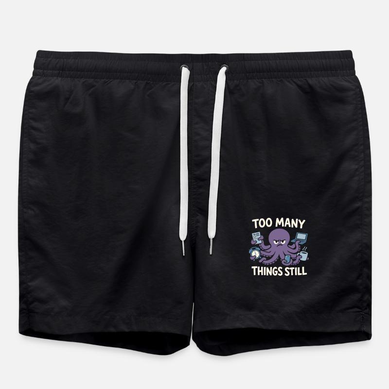 Funny Octopus Overstimulated - Swim Trunks - black