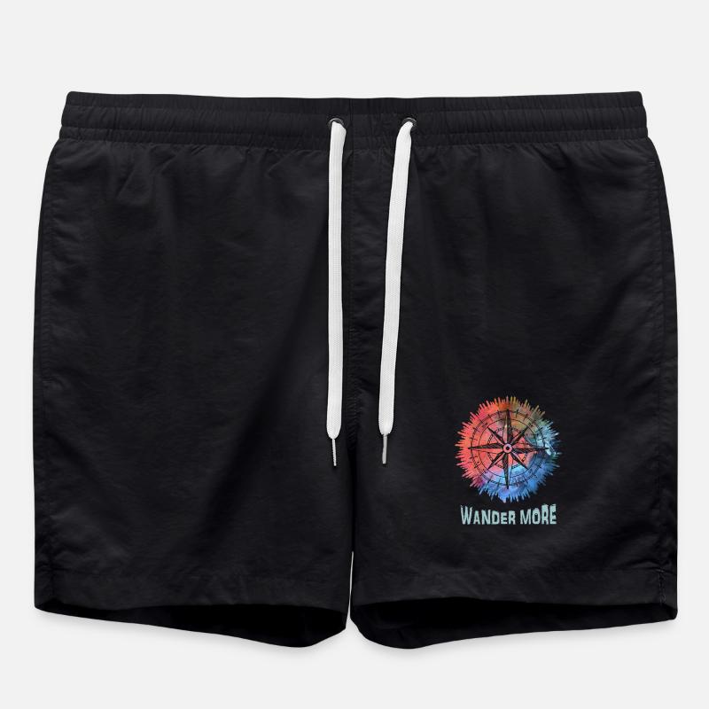 Wander More Compass Tie-Dye - Short de bain - noir