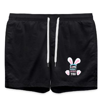 Some Bunny Loves You - Swim Trunks - black - Front - AI Model Male 185 light (185cm)