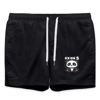 Ich bin 5 - Süßes Panda zum 5. Geburtstag - Badeshorts - Schwarz - Vorne - AI Model Male 185 light (185cm)
