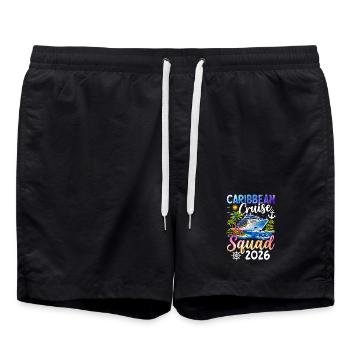 Caribbean Cruise Squad 2026 - Swim Trunks - black - Front - AI Model Male 185 light (185cm)