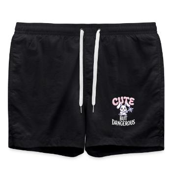 Süß Aber Gefährlich Cute Kawaii Aesthetic Katze - Swim Trunks - black - Front - AI Model Male 185 light (185cm)