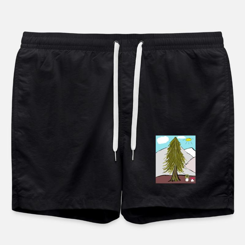 Large Tree in the Sun Valley Mushrooms Mushroom - Swim Trunks - black