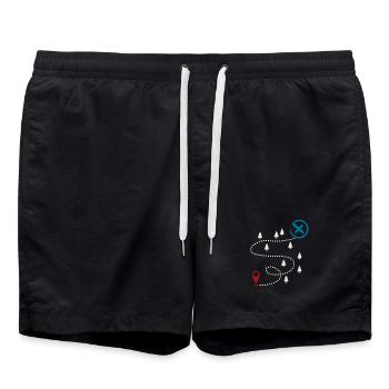 Adventure Trail Map Geocaching Graphic - Badeshorts - Schwarz - Vorne - AI Model Male 185 light (185cm)