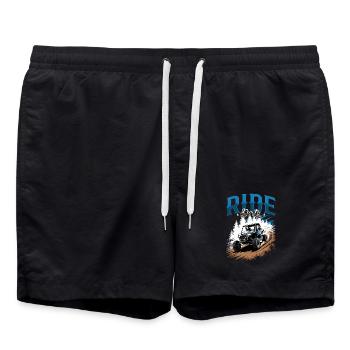 UTV Off Road 4 Wheeler Side by side - Swim Trunks - black - Front - AI Model Male 185 light (185cm)