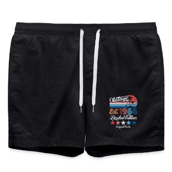 1966 Vintage Birthday Gift 60th Birthday 60 Years - Swim Trunks - black - Front - AI Model Male 185 light (185cm)