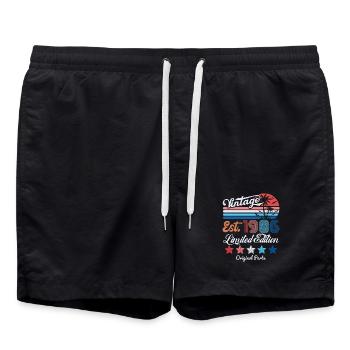 1986 Vintage Birthday Gift 40th Birthday 40 Years - Swim Trunks - black - Front - AI Model Male 185 light (185cm)