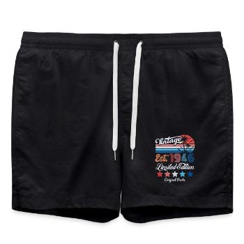 1946 Vintage Birthday Gift 80th Birthday 80 Years - Swim Trunks - black - Front - AI Model Male 185 light (185cm)