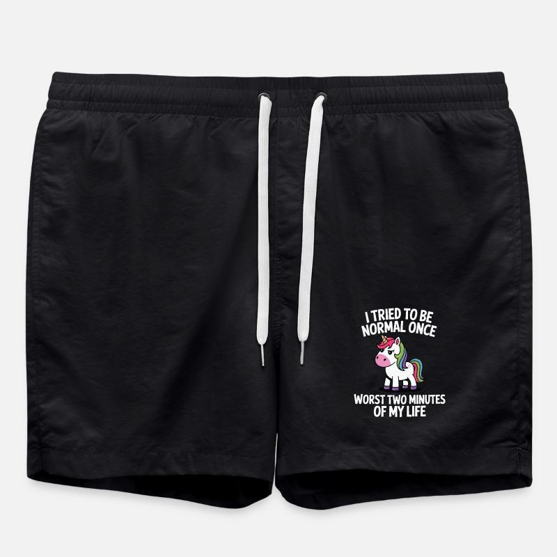 Uventet normal: Enhjørninge-joke-gave - Badeshorts - sort