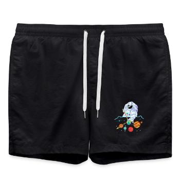 T-shirt de billard spatial des astronautes - Short de bain - noir - Devant - AI Model Male 185 light (185cm)