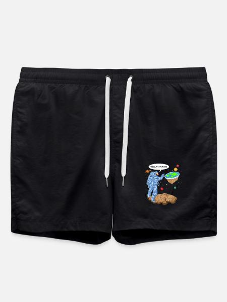 Flat Earth Astronaut Shirt - Swim Trunks - black