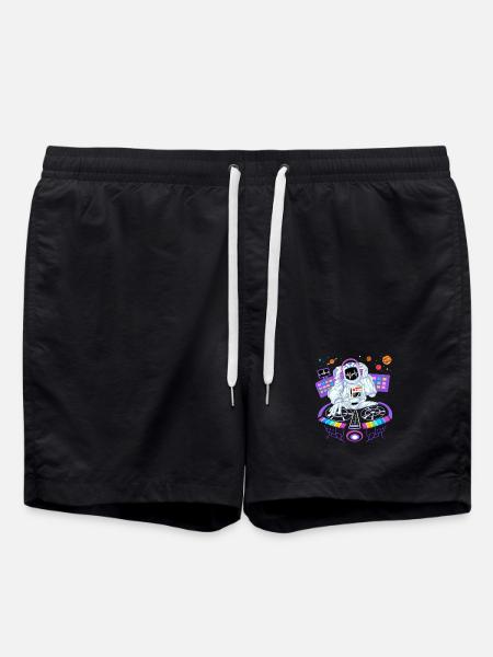 Astronauten-DJ-Shirt - Badeshorts - Schwarz