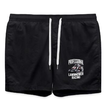 Rasentraktorrennen Motorsport Lawnmower Racing  - Badeshorts - Schwarz - Vorne - AI Model Male 185 light (185cm)