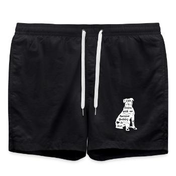 Life is Better with an American Bulldog - Swim Trunks - black - Front - AI Model Male 185 light (185cm)