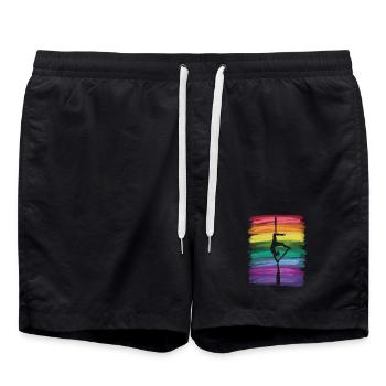 Vertikaltuch Vintage Luftakrobatik Aerial Silk - Badeshorts - Schwarz - Vorne - AI Model Male 185 light (185cm)