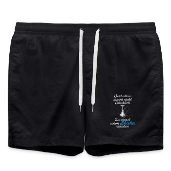 Geld reicht nicht Shisha zählt - Badeshorts - Schwarz - Vorne - AI Model Male 185 light (185cm)