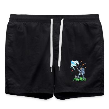 Astronauten-Mal-Raumhemd - Badeshorts - Schwarz - Vorne - AI Model Male 185 light (185cm)