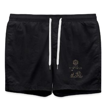 D20 Dice Probability Shirt RPG Nerd Math Fantasy - Short de bain - noir - Devant - AI Model Male 185 light (185cm)