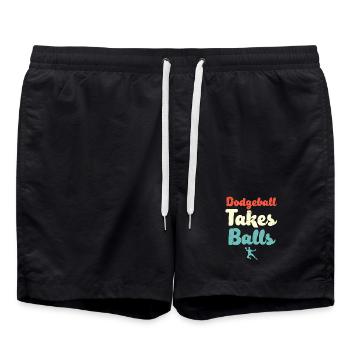 Le ballon au prisonnier prend des balles - Short de bain - noir - Devant - AI Model Male 185 light (185cm)