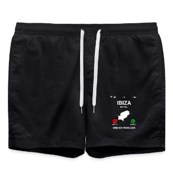 Ibiza Ruft An Urlaub Balearen Insel Idee - Badeshorts - Schwarz - Vorne - AI Model Male 185 light (185cm)