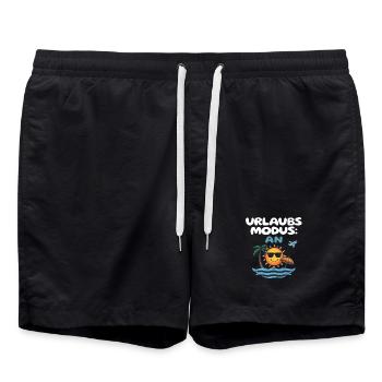 Urlaubsmodus An Strand Sonne Meer Reise Idee - Badeshorts - Schwarz - Vorne - AI Model Male 185 light (185cm)