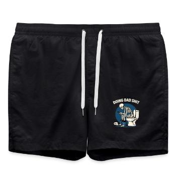 Lustiges Dad Shirt Skelett Toilette Humor - Badeshorts - Schwarz - Vorne - AI Model Male 185 light (185cm)