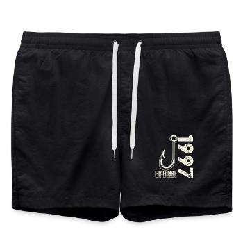 29e anniversaire cadeau Pêcheur pêcheur 1997 - Short de bain - noir - Devant - AI Model Male 185 light (185cm)