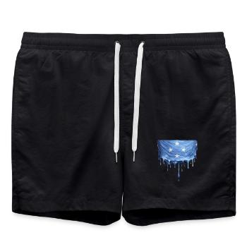 Drapeau dégoulinant de Micronésie - Short de bain - noir - Devant - AI Model Male 185 light (185cm)