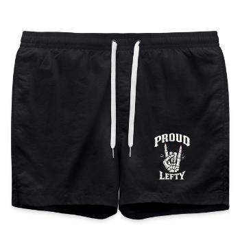Fier gaucher - Short de bain - noir - Devant - AI Model Male 185 light (185cm)