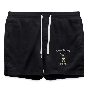 Chihuahua Life: Better With a Pup - Swim Trunks - black - Front - AI Model Male 185 light (185cm)