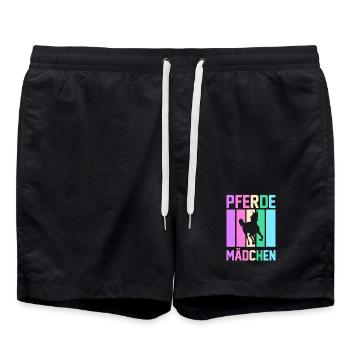 Reiten Pferdeliebhaber Reiterhof Pferde - Badeshorts - Schwarz - Vorne - AI Model Male 185 light (185cm)