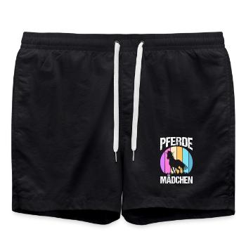 Reiten Pferdeliebhaber Reiterhof Pferde - Badeshorts - Schwarz - Vorne - AI Model Male 185 light (185cm)