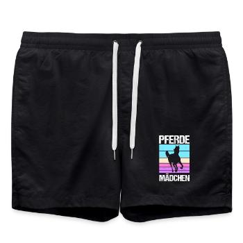 Reiten Pferdeliebhaber Reiterhof Pferde - Badeshorts - Schwarz - Vorne - AI Model Male 185 light (185cm)